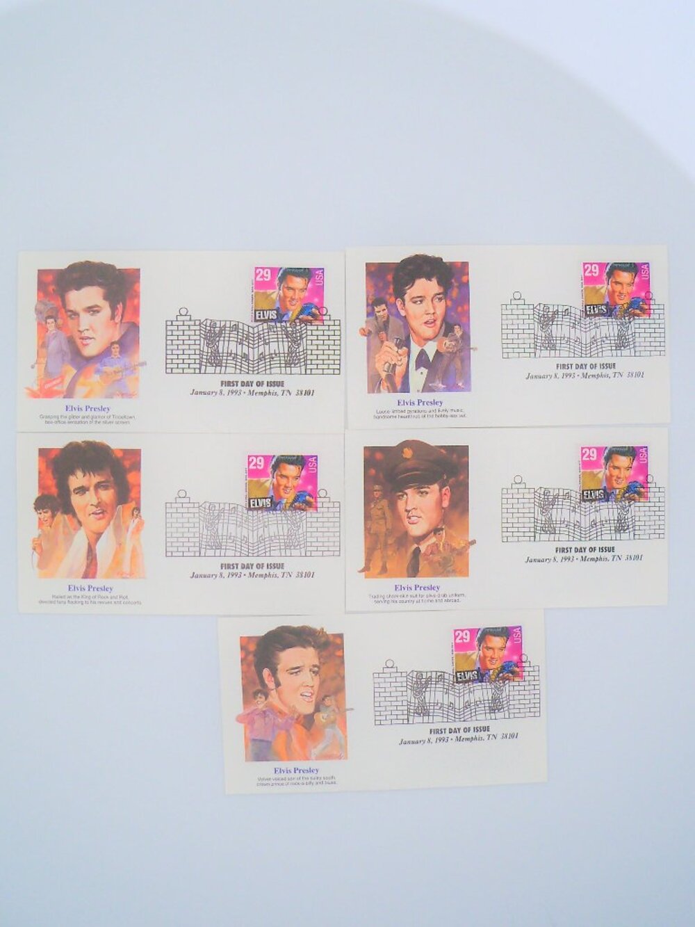 Elvis First Day Issue Covers 1993 Set